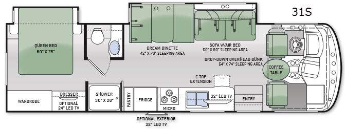 Floorplan - 2015 Thor Motor Coach Hurricane 31S