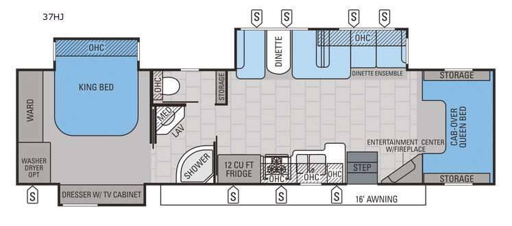 Floorplan - 2015 Jayco Seneca 37HJ
