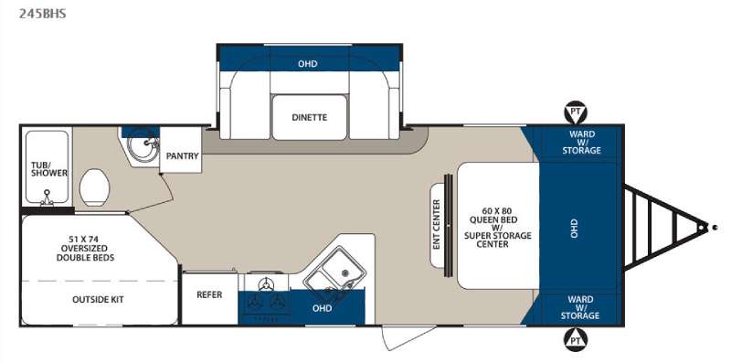 Floorplan - 2015 Forest River RV Surveyor 245BHS