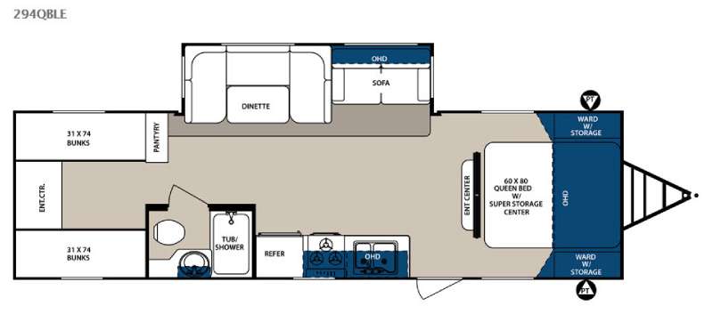Floorplan - 2015 Forest River RV Surveyor 294QBLE