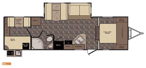 Floorplan - 2016 CrossRoads RV Sunset Trail Super Lite ST290QB