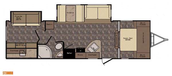 Floorplan - 2016 CrossRoads RV Sunset Trail Super Lite ST300BH