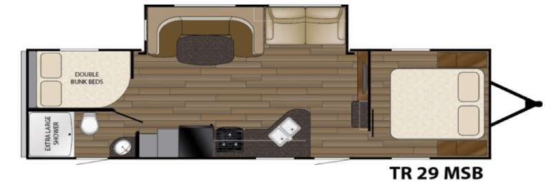 Floorplan - 2016 Heartland Trail Runner 29MSB