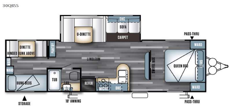 Floorplan - 2016 Forest River RV Salem 30QBSS