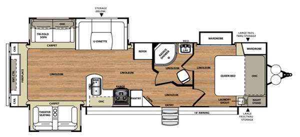 Floorplan - 2016 Forest River RV Wildwood Heritage Glen 299RE