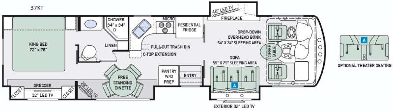 Floorplan - 2016 Thor Motor Coach Challenger 37KT
