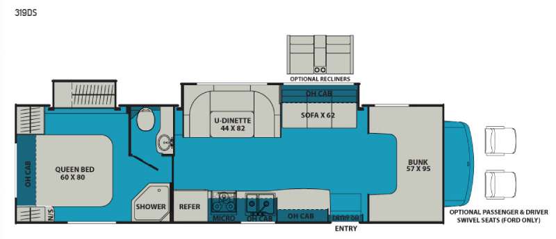 Floorplan - 2016 Coachmen RV Leprechaun 319DS Ford 450