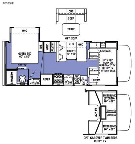 Floorplan - 2016 Forest River RV Sunseeker LE 2250SLE Ford