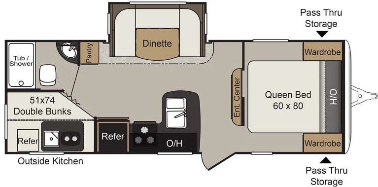 Floorplan - 2016 Keystone RV Passport 2400BH Grand Touring
