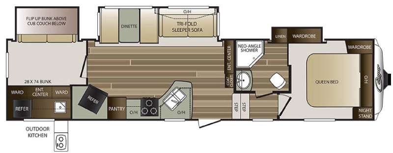 Floorplan - 2016 Keystone RV Cougar 330RBK