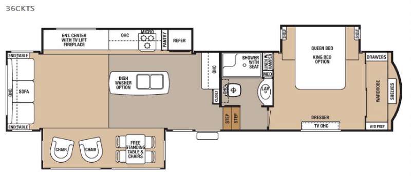 Floorplan - 2016 Forest River RV Cedar Creek 36CKTS