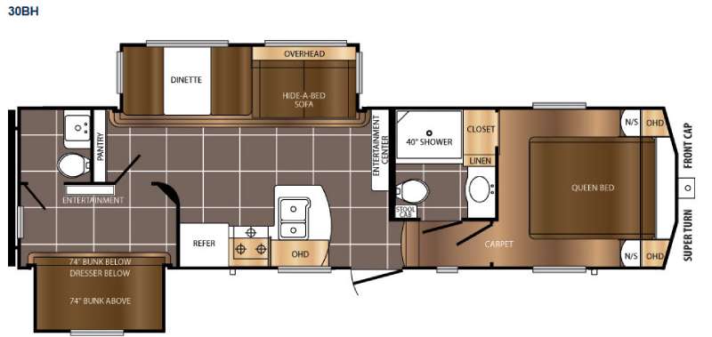 Floorplan - 2016 Prime Time RV Crusader LITE 30BH