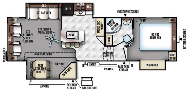 Floorplan - 2016 Forest River RV Rockwood Signature Ultra Lite 8289WS