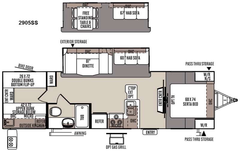 Floorplan - 2016 Forest River RV Rockwood Ultra Lite 2905SS