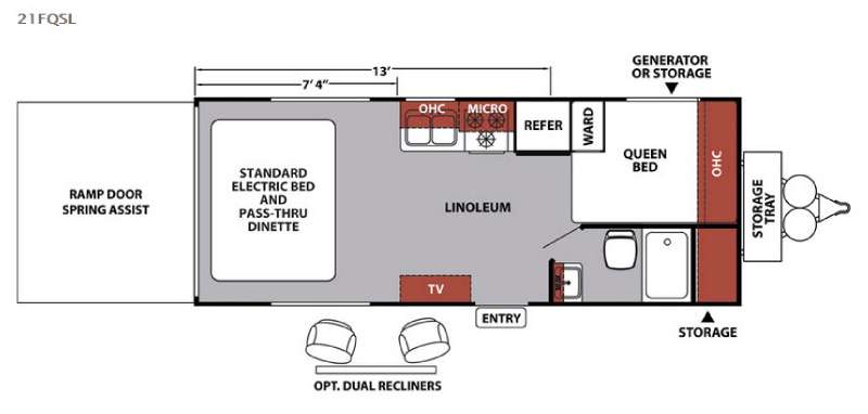 Floorplan - 2016 Forest River RV XLR Nitro 21FQSL