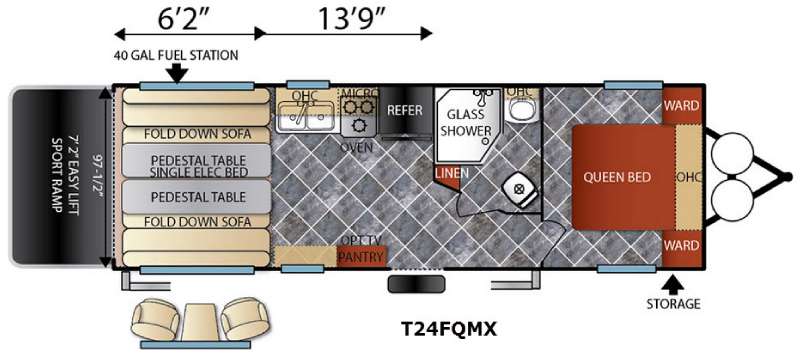 Floorplan - 2016 Forest River RV Shockwave T24FQMX