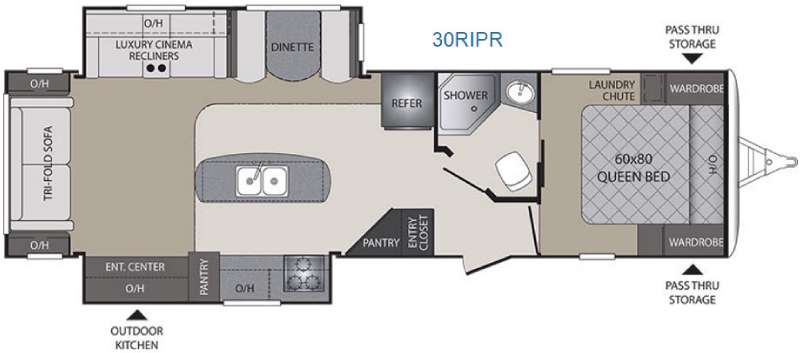 Floorplan - 2016 Keystone RV Premier Ultra Lite 30RIPR