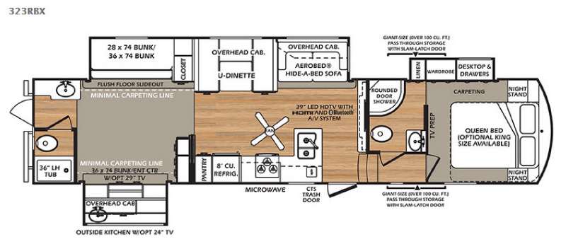 Floorplan - 2016 Forest River RV Wildcat 323RBX