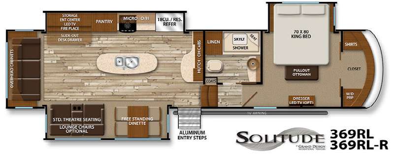 Floorplan - 2016 Grand Design Solitude 369RL