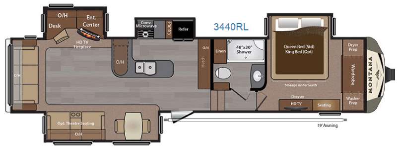 Floorplan - 2016 Keystone RV Montana 3440 RL