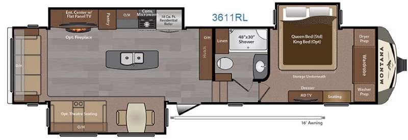 Floorplan - 2016 Keystone RV Montana 3611 RL