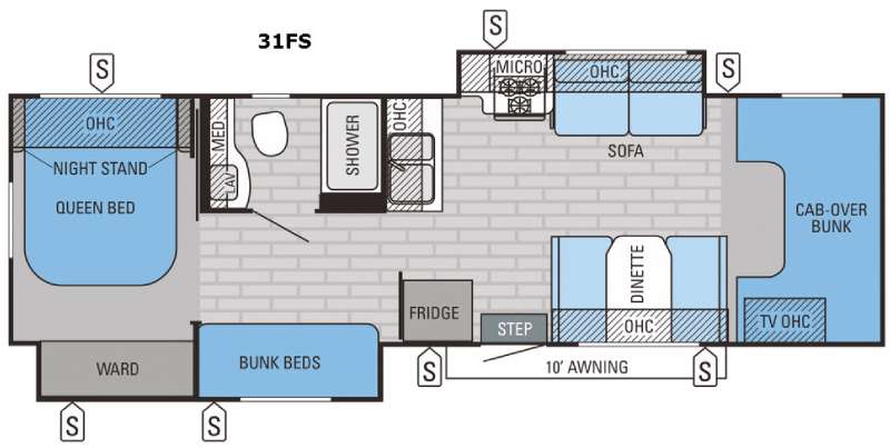Floorplan - 2016 Jayco Greyhawk 31FS