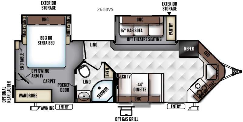 Floorplan - 2016 Forest River RV Rockwood Ultra V 2618VS
