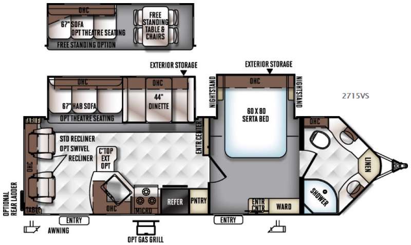 Floorplan - 2016 Forest River RV Rockwood Ultra V 2715VS