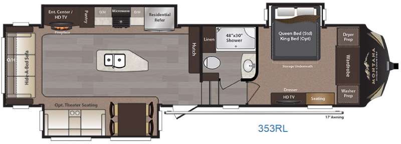 Floorplan - 2016 Keystone RV Montana High Country 353RL