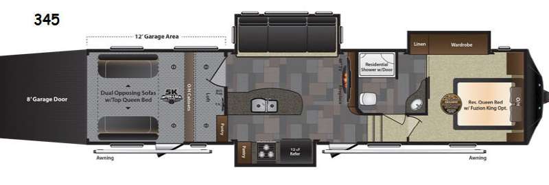 Floorplan - 2016 Keystone RV Fuzion 345