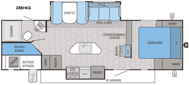 Floorplan - 2016 Jayco White Hawk 28BHKS