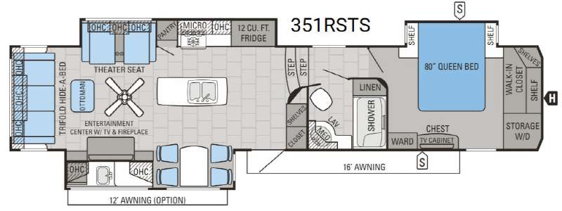 Floorplan - 2016 Jayco North Point 351RSTS