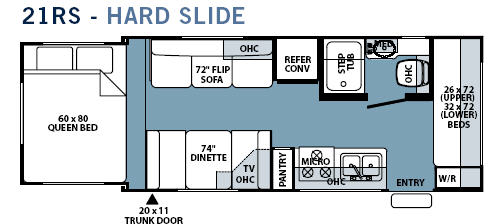 Floorplan - 2006 Forest River RV Rockwood Roo 21RS