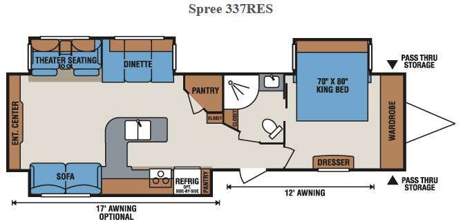 Floorplan - 2016 KZ Spree 337RES
