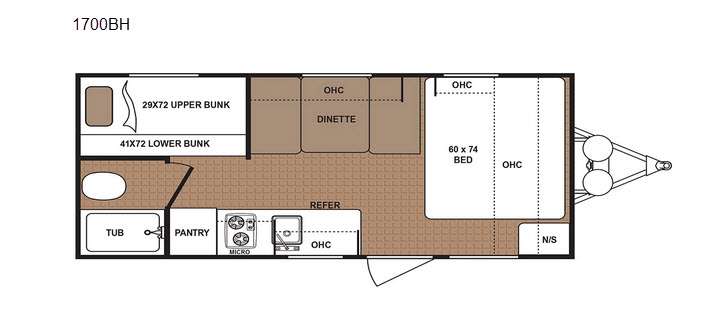 Floorplan - 2016 Dutchmen RV Aspen Trail 1700BH