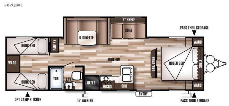 Floorplan - 2016 Forest River RV Wildwood X-Lite 282QBXL