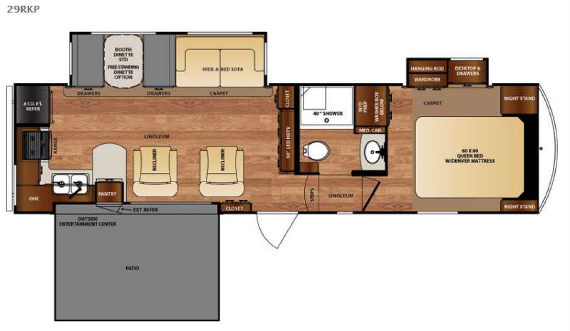 Floorplan - 2016 Forest River RV Wildcat 29RKP