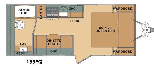 Floorplan - 2016 Shasta RVs Flyte 185FQ