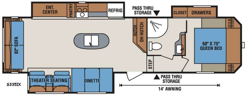 Floorplan - 2016 KZ Sportsmen S335IK