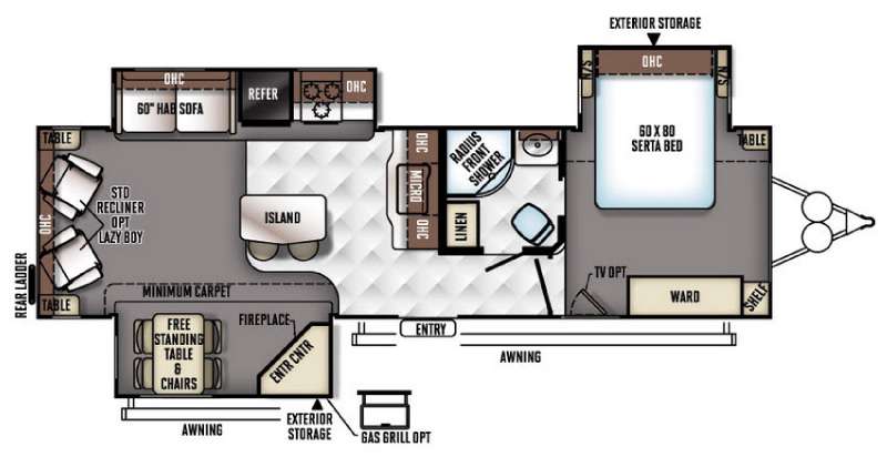 Floorplan - 2017 Forest River RV Flagstaff Classic Super Lite 832IKBS