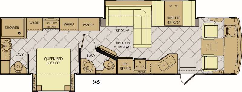 Floorplan - 2017 Fleetwood RV Storm 34S