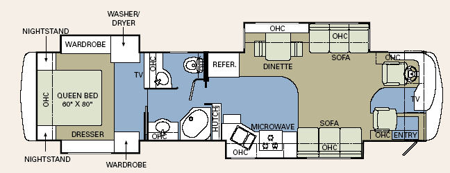 Floorplan - 2006 Holiday Rambler Endeavor 40PRQ