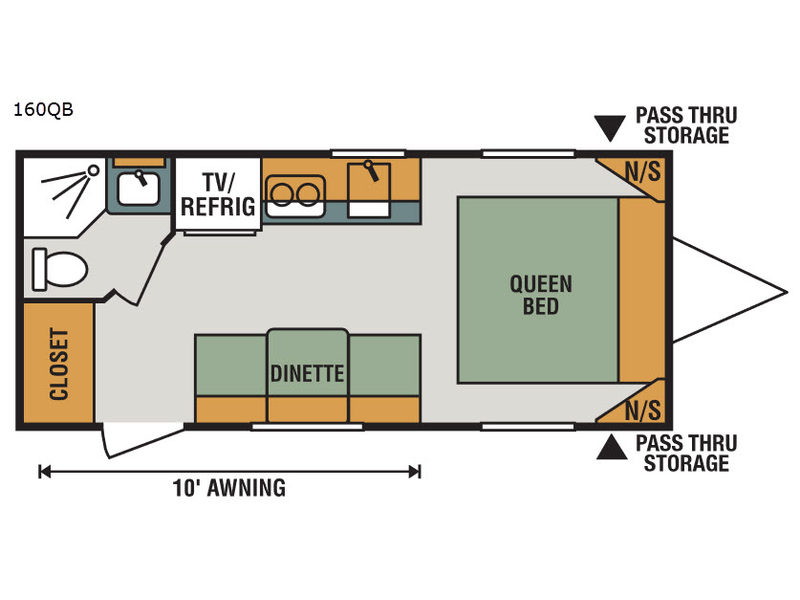 Floorplan - 2017 KZ Sportsmen Classic 160QB