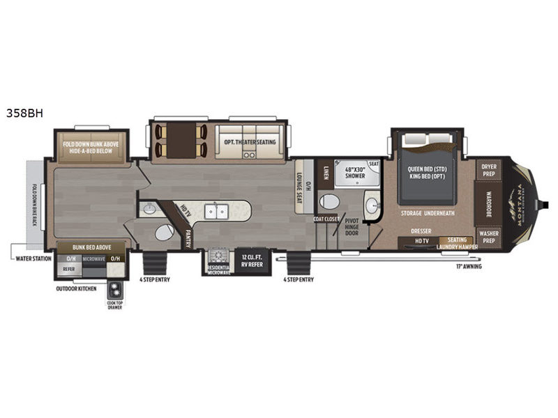 Floorplan - 2017 Keystone RV Montana High Country 358BH