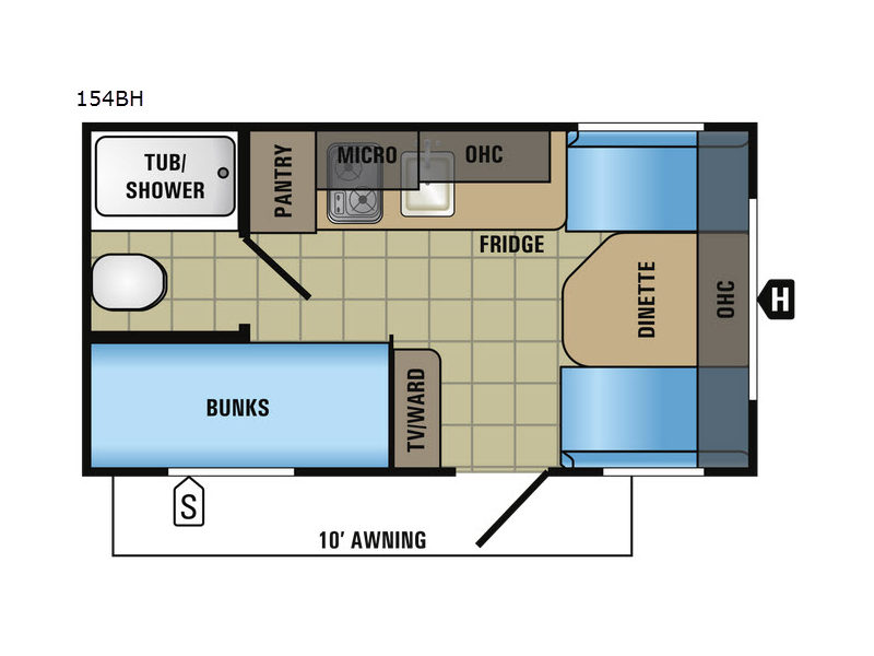 Floorplan - 2017 Jayco Jay Flight SLX 154BH