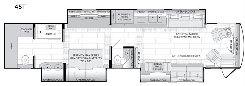 Floorplan - 2017 American Coach American Eagle 45T