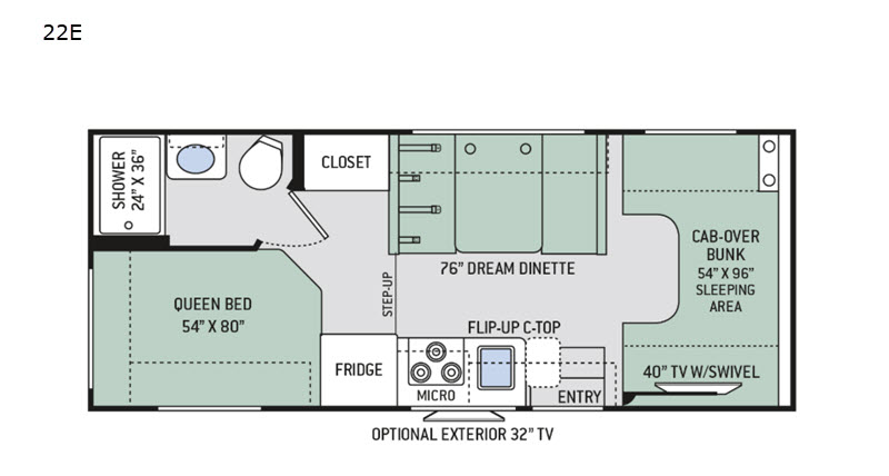 Floorplan - 2017 Thor Motor Coach Four Winds 22E Chevy