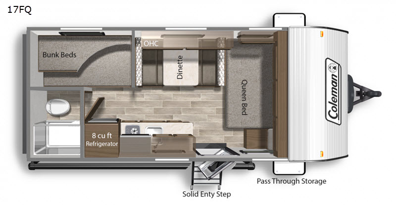 Floorplan - 2017 Dutchmen RV Coleman Lantern LT Series 17FQ