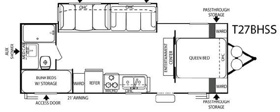 Floorplan - 2007 Forest River RV Salem T27BHSS
