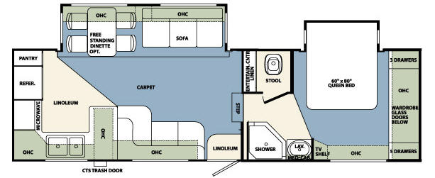 Floorplan - 2008 Forest River RV Wildcat 28RKBS